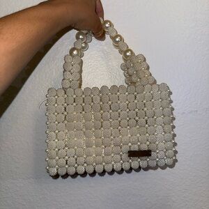 Handmade Bridal Elegant Custom Hand Made Pearl Beaded Handbag